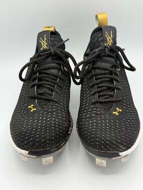 Under Armour Harper Baseball Cleats Mens 7 Black Gold Metal Spikes